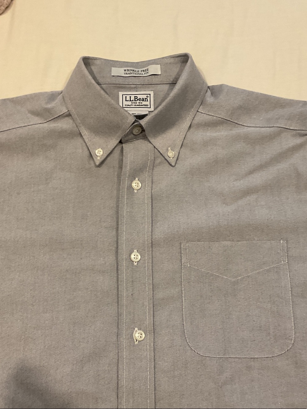 L.L. Bean Men’s Dress Shirt Short Sleeve Button Down 15.5 Tall